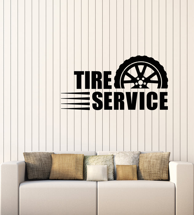 Vinyl Wall Decal Lettering Tire Service Garage Decor Wheel Repair Car Stickers Mural (g1662)