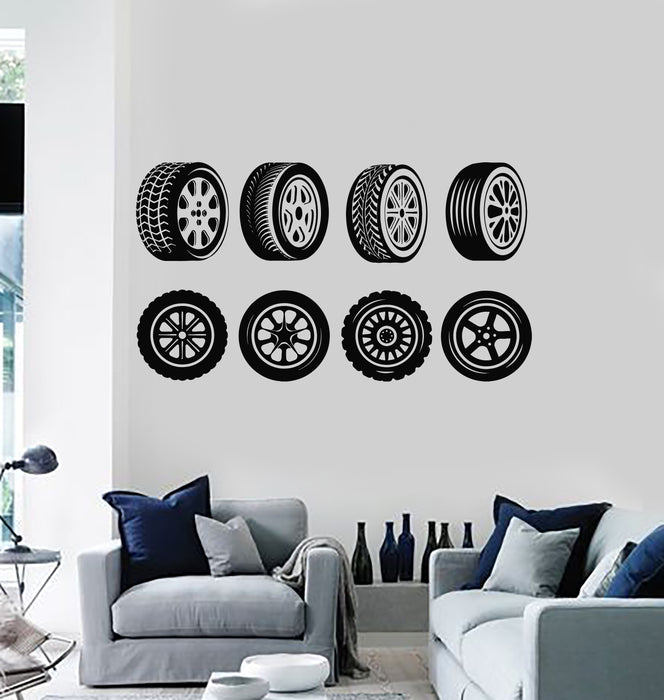 Vinyl Wall Decal Tires Auto Service Decor Car Bikes Race Garage Stickers Mural (g6003)