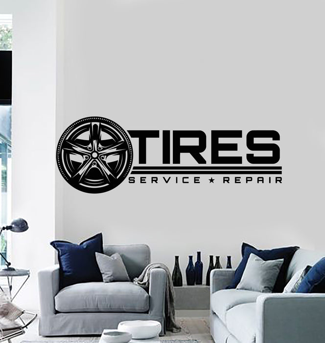 Vinyl Wall Decal Tires Auto Car Service Repair Garage Decor Stickers Mural (g6284)