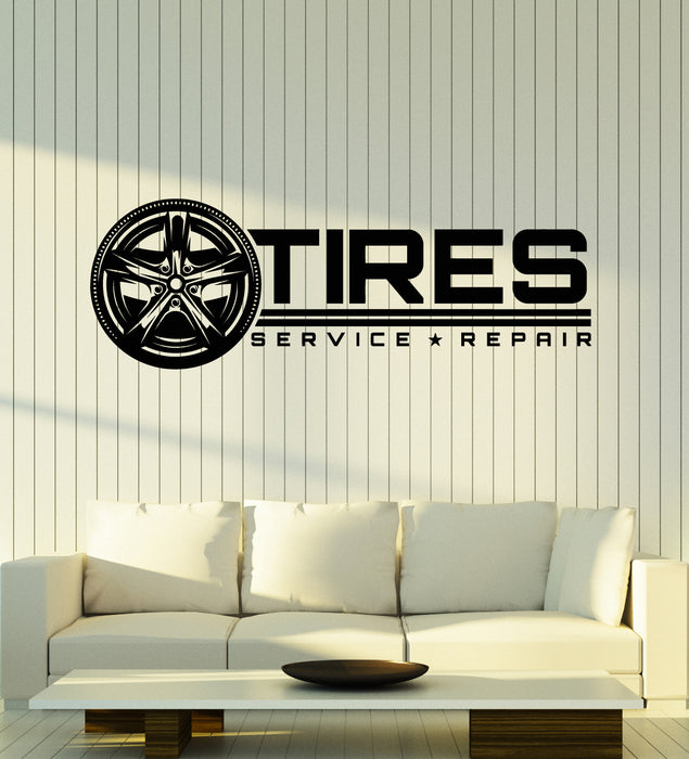 Vinyl Wall Decal Tires Auto Car Service Repair Garage Decor Stickers Mural (g6284)