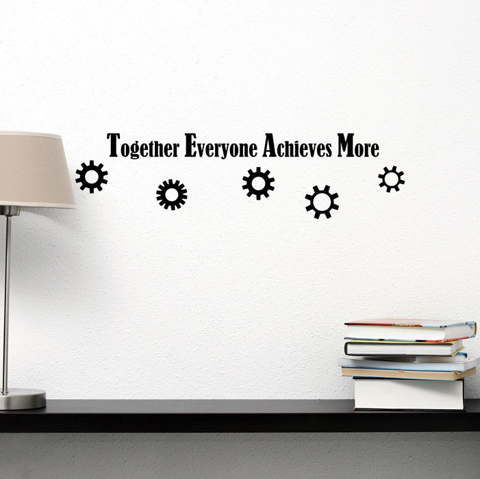 Vinyl Wall Decal Team Teamwork Together Everyone Achieves More Quote Office Stickers ig6220 (22.5 in X 6 in)