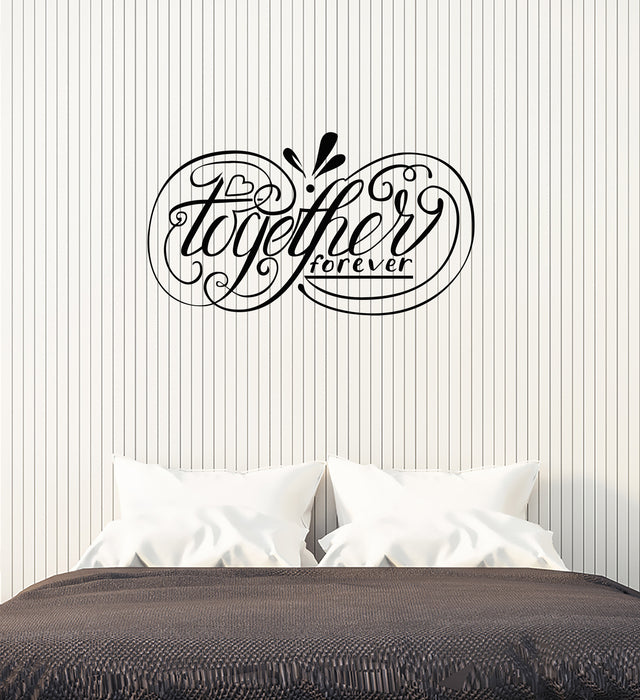 Vinyl Wall Decal Together Forever Quote Love Loving Couple Room Bedroom Interior Stickers Mural (ig5948)