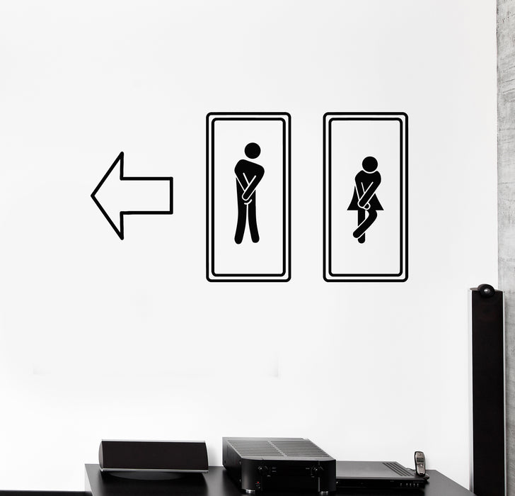Vinyl Wall Decal Restroom Lavatory Toilet Pointer Fanny Decor Stickers Mural (g320)