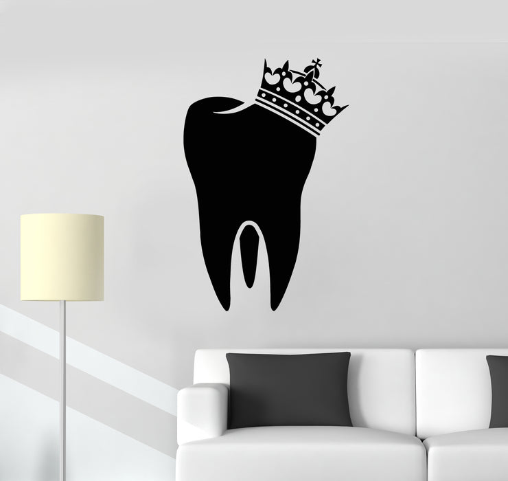 Vinyl Wall Decal Tooth Crown Dentist Personal Care Dental Clinic Stickers Mural (g470)