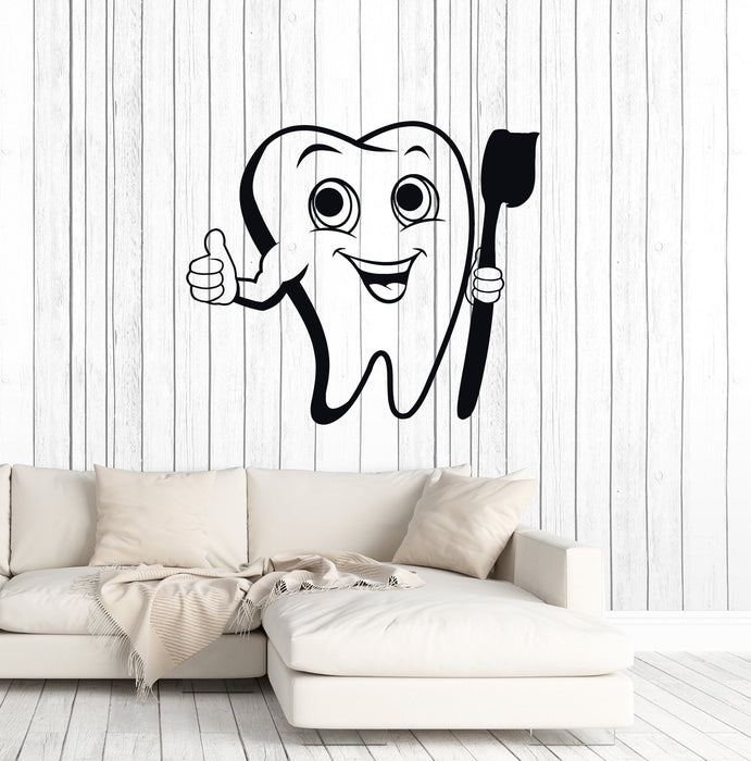 Vinyl Wall Decal Positive Tooth Toothbrush Dental Care Bathroom Decor Stickers Mural Unique Gift (ig5223)
