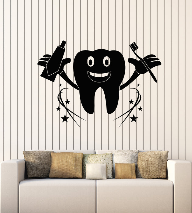 Vinyl Wall Decal Smiling Tooth Cleaning Dental Doctor Stomatology Stickers Mural (g2833)