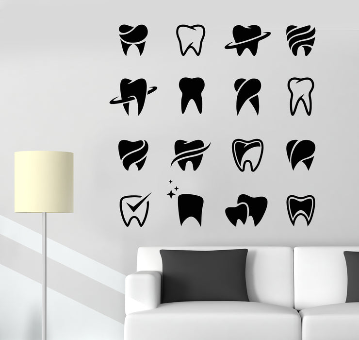 Vinyl Wall Decal Tooth Patterns Dentist Dentistry Dental Clinic Stickers Mural (g5161)