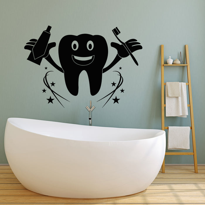 Vinyl Wall Decal Smiling Tooth Cleaning Dental Doctor Stomatology Stickers Mural (g2833)