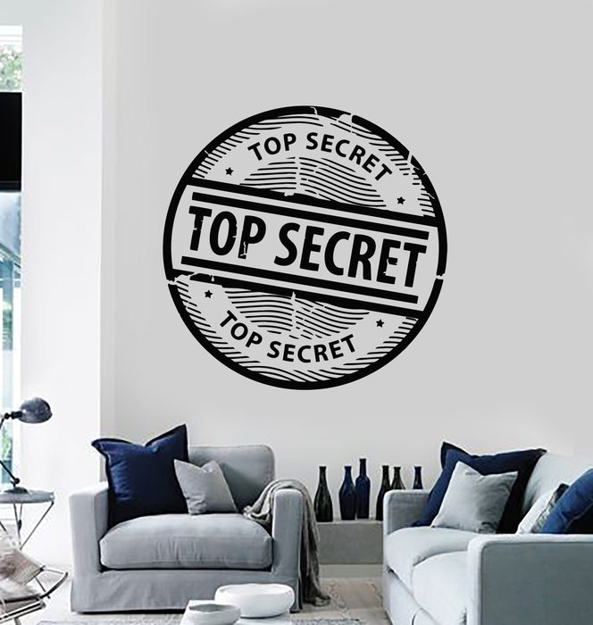 Vinyl Wall Decal Top Secret Spy Stamp Confidential Private Stickers Mural (g3284)