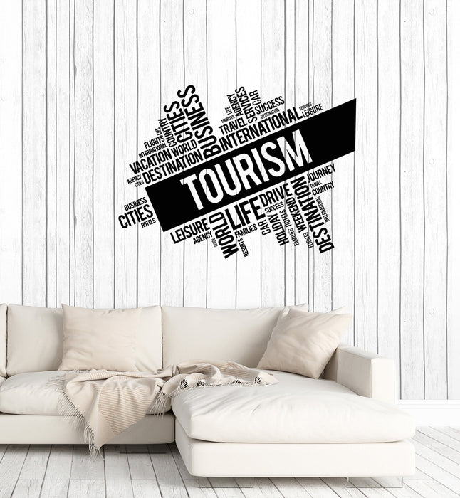 Виниловые наклейки на стену Туризм Слова Облако Туристическое агентство Декор Идея Наклейки Фреска (ig5702)