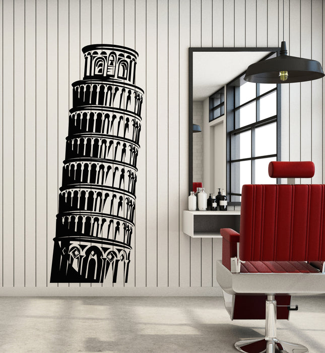 Vinyl Wall Decal Italian Architecture Tower of Pisa Travel Agency Stickers Mural (g2410)