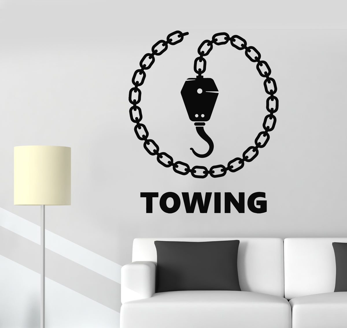 Vinyl Wall Decal Towing Service Towing Trailer Truck Decor Stickers Mu ...