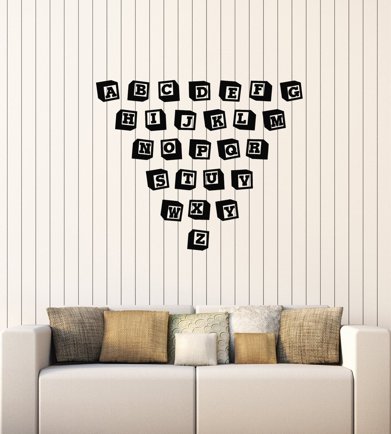 Vinyl Wall Decal Toy Blocks Alphabet ABC Nursery School Class Child Ro ...