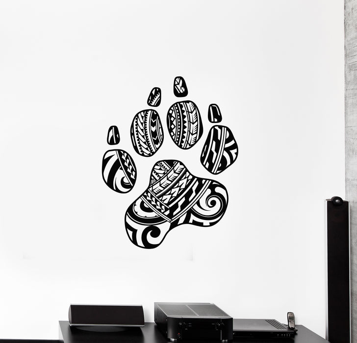 Vinyl Wall Decal Animal Paw Print Tribal Ornament Room Decor Stickers Mural (g1504)