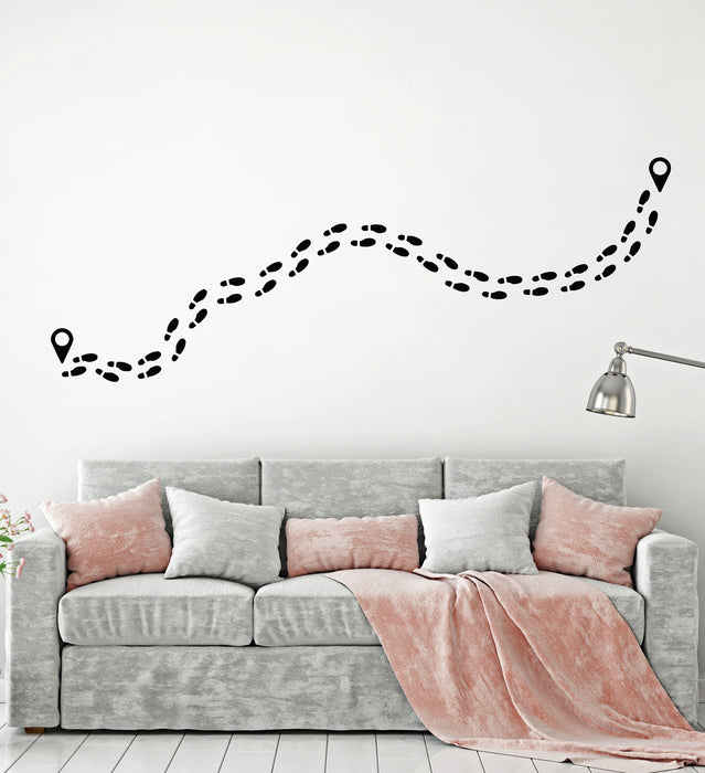 Vinyl Wall Decal Foot Prints Traces Boot Shoe Shop Way Stickers Mural (g1055)