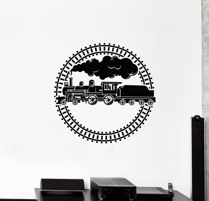Vinyl Wall Decal Train Locomotive Rail Transport Child Room Stickers Mural (g4164)