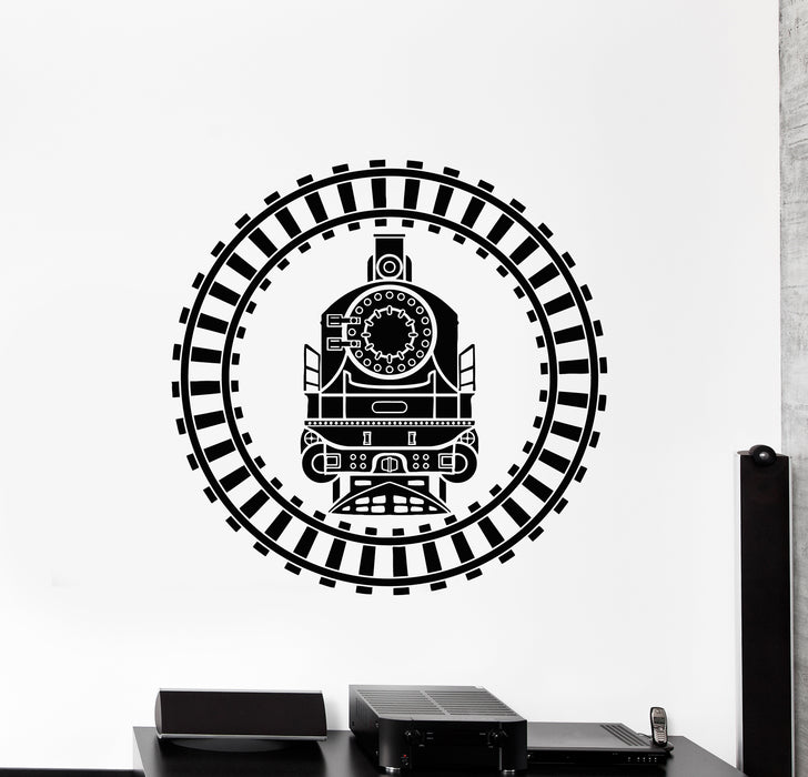 Vinyl Wall Decal Train Locomotive Railway Transport Kids Room Stickers Mural (g4918)