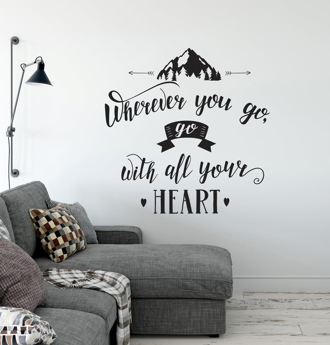 Vinyl Wall Decal Inspirational Quote Words Mountain Nature Camping Traveling Stickers Mural (ig6424)