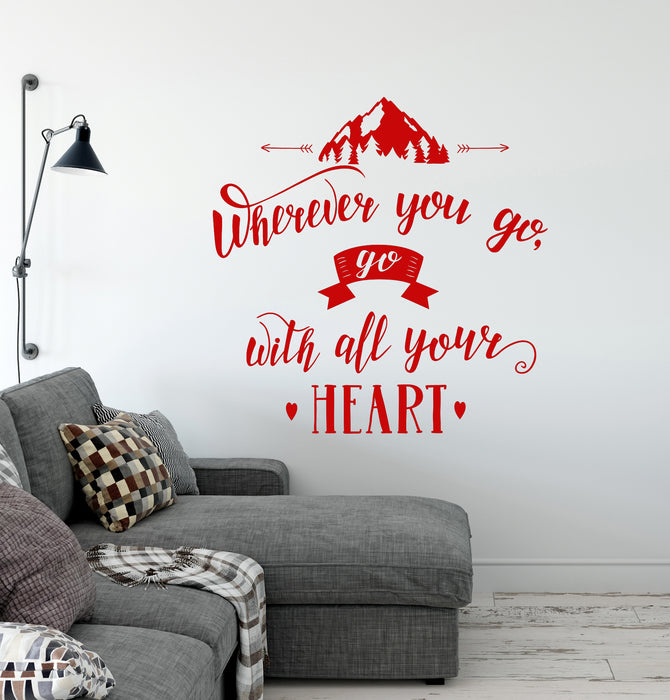 Vinyl Wall Decal Inspirational Quote Words Mountain Nature Camping Traveling Stickers Mural (ig6424)