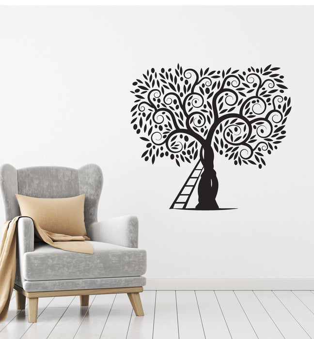 Vinyl Decal Decor Style Wall Sticker Mural Tree Ladder Nature Leaves Unique Gift (g051)