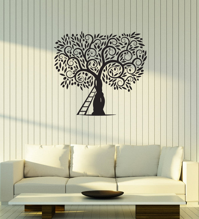 Vinyl Decal Decor Style Wall Sticker Mural Tree Ladder Nature Leaves Unique Gift (g051)
