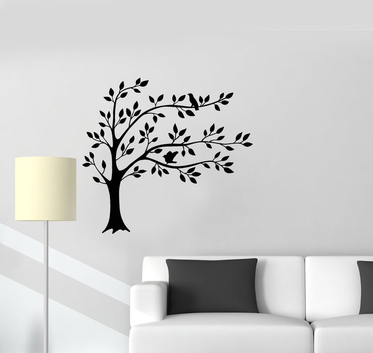 Vinyl Wall Decal Tree Leaves Branches Birds Home Interior Art Room Stickers Mural (ig5850)