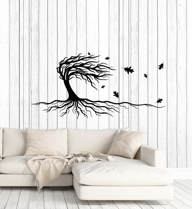 Vinyl Wall Decal Tree Roots Leaves Foliage Autumn Nature Forest Stickers Mural (g2048)