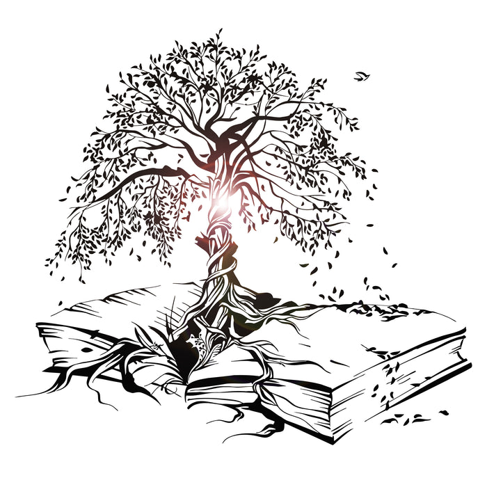 Vinyl Wall Decal Tree Book Leaves Knowledge Library Reading Room Stickers Mural Unique Gift (ig5200)