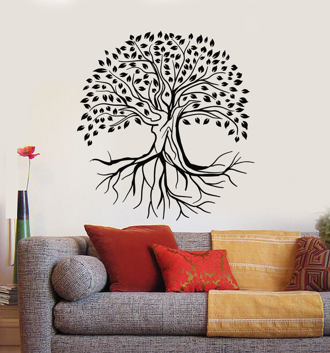 Vinyl Wall Decal Abstract Nature Tree Roots Leaves Forest Living Room Stickers Mural (g1169)