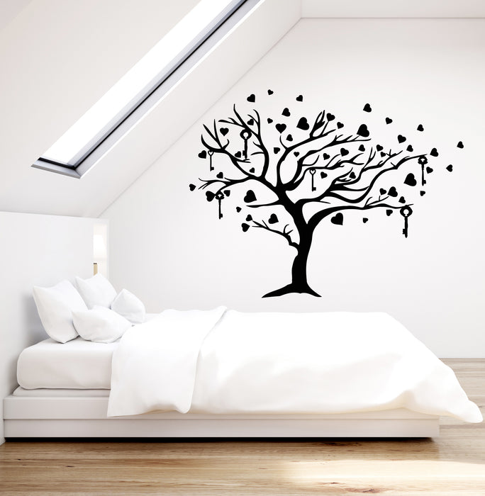 Vinyl Wall Decal Tree Branch Heart Romantic Love Bedroom Decor Stickers Mural (g1495)