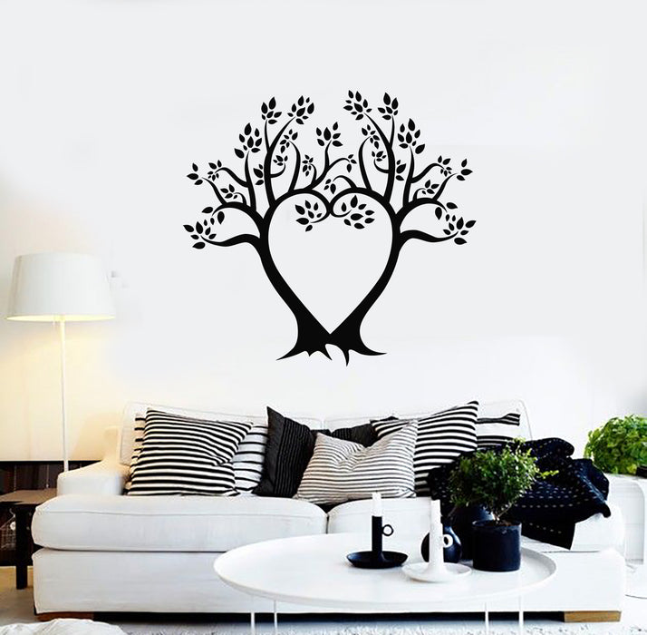Vinyl Wall Decal Romantic Bedroom Love Tree Branches Heart Stickers Mural (g2001)