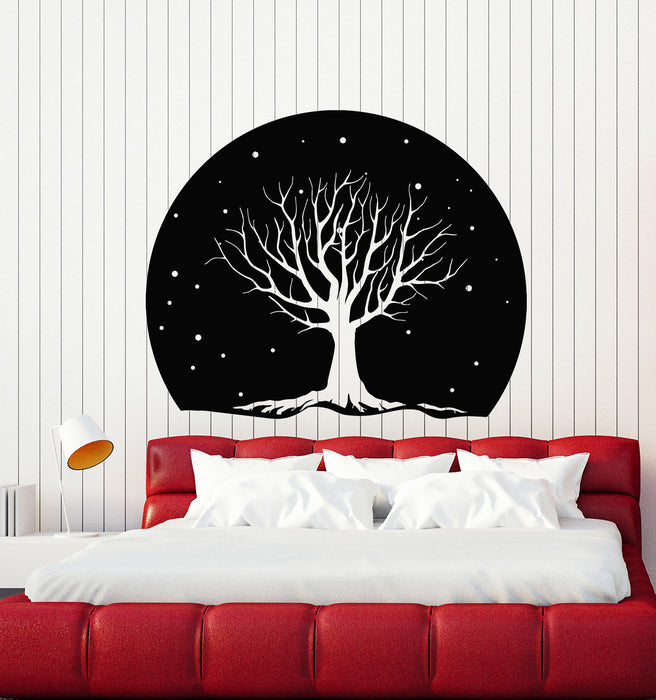 Vinyl Wall Decal Trees Circle Night Stars Relaxation Bedroom Decor Stickers Mural (g2098)