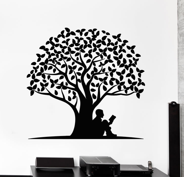 Vinyl Wall Decal Read Book Tree Roots Leaves Nature Stickers Mural (g374)