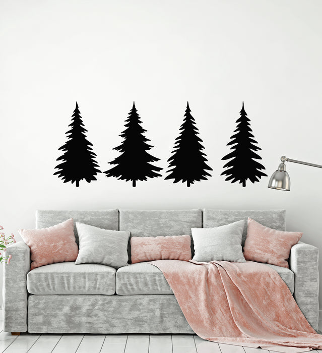 Vinyl Wall Decal Nature Forest Spruce Trees Fir Nature Decor Stickers Mural (g793)