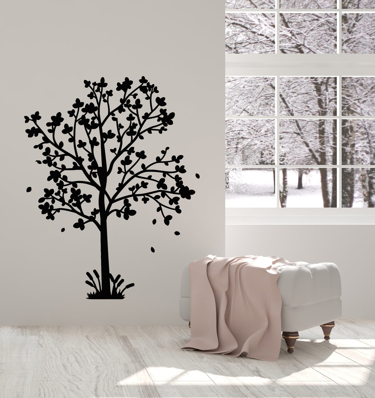 Vinyl Wall Decal Tree Garden Leaves Floral Nature Home Decor Stickers ...