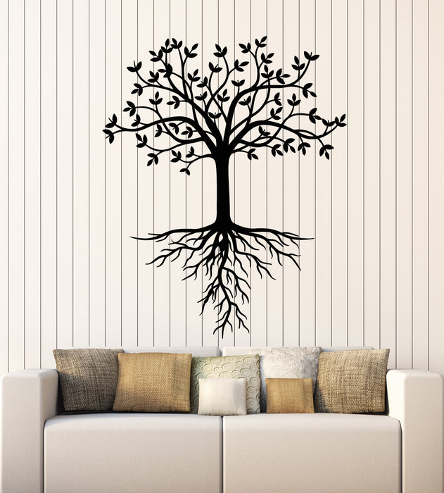 Vinyl Wall Decal Leaves Tree Family Floral Roots Forest Nature Stickers Mural (g1089)