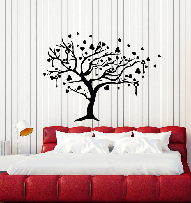 Vinyl Wall Decal Tree Branch Heart Romantic Love Bedroom Decor Stickers Mural (g1495)