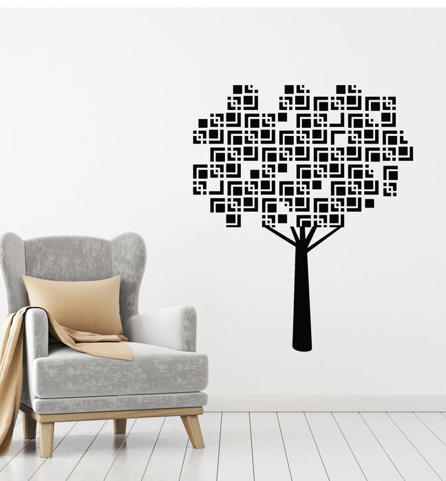 Vinyl Wall Decal Nature Tree Geometric Leaves Pattern Stickers Mural (g1833)