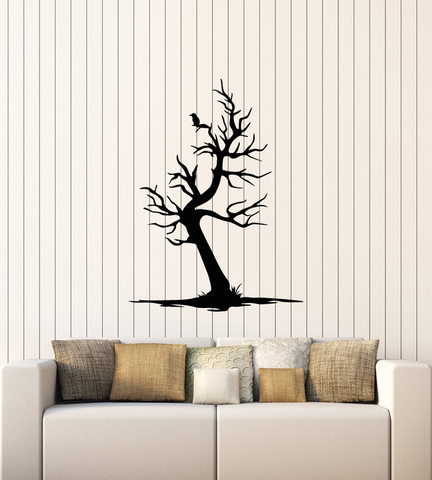 Vinyl Wall Decal Bird Raven Silhouette Gothic Style Tree Nature Stickers Mural (g1984)
