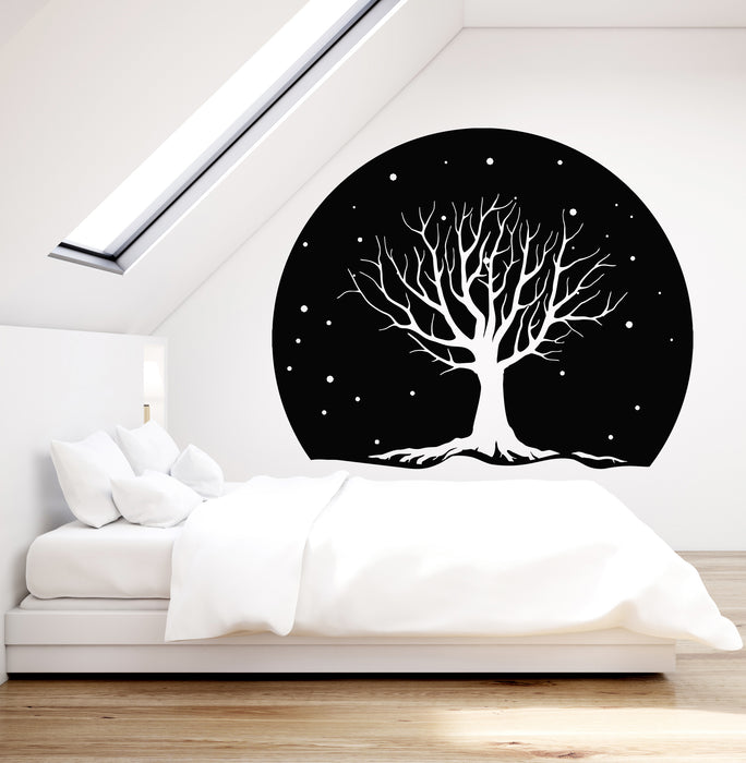 Vinyl Wall Decal Trees Circle Night Stars Relaxation Bedroom Decor Stickers Mural (g2098)