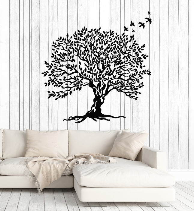 Vinyl Wall Decal Tree Leaves Branch Beautiful Home Decor Birds Stickers Mural (g2679)