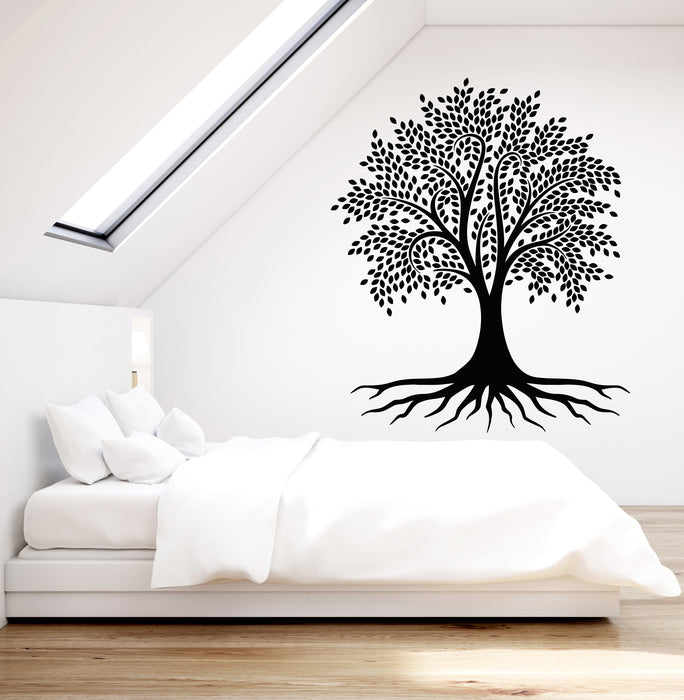 Vinyl Wall Decal Beautiful Tree Leaves Roots Nature Children Decor Stickers Mural (g819)