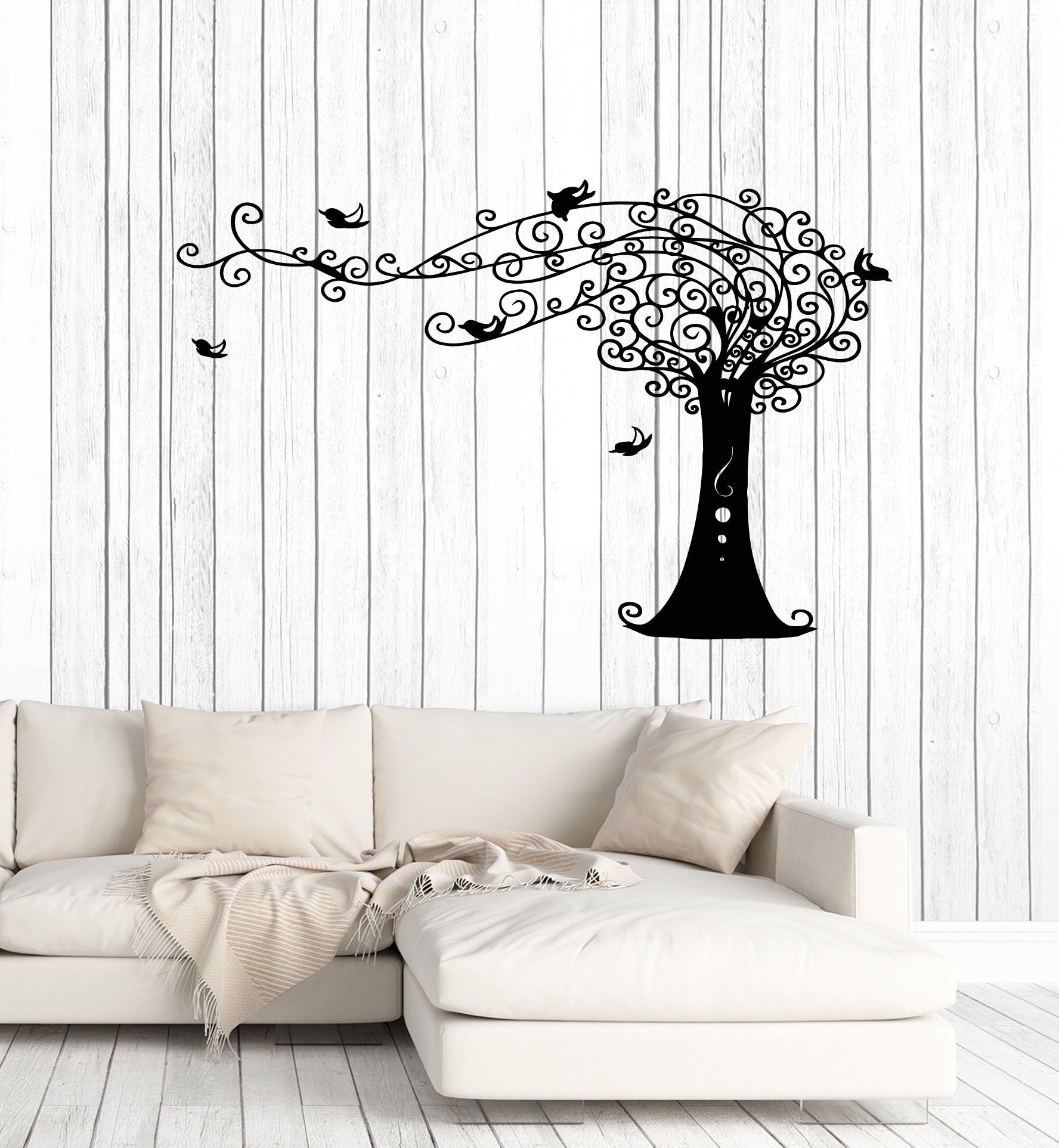 Vinyl Wall Decal Tree Branch Birds Living Room Decoration Stickers Mur ...