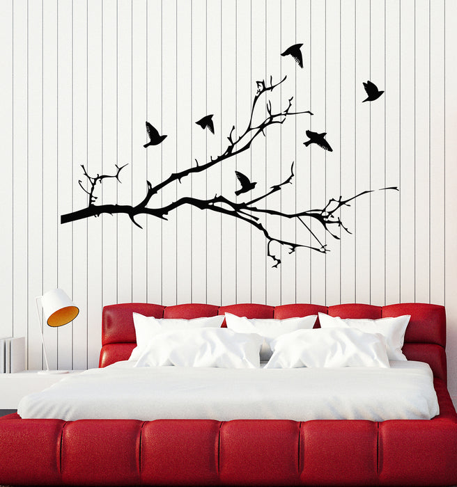 Vinyl Wall Decal Branch Tree Flying Birds Pattern Autumn Decor Stickers Mural (g7934)