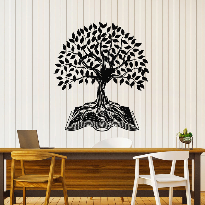 Vinyl Wall Decal Big Tree Branch Root Open Book Interior Stickers Mural (g8185)