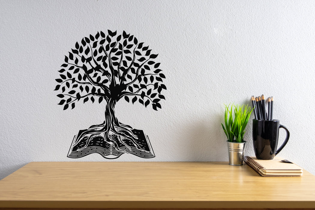 Vinyl Wall Decal Big Tree Branch Root Open Book Interior Stickers Mural (g8185)