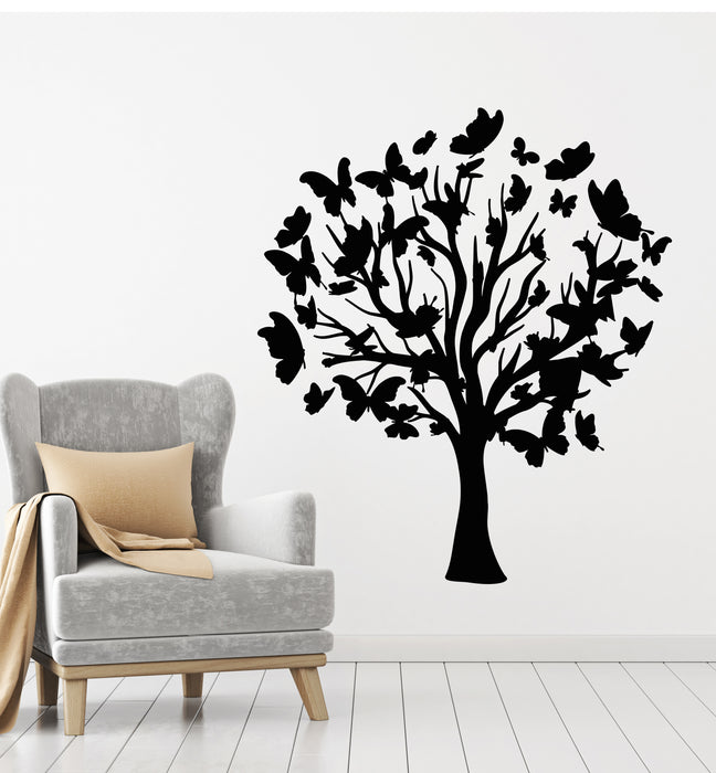 Vinyl Wall Decal Tree Nature Butterflies Living Room Decor Stickers Mural (g3149)