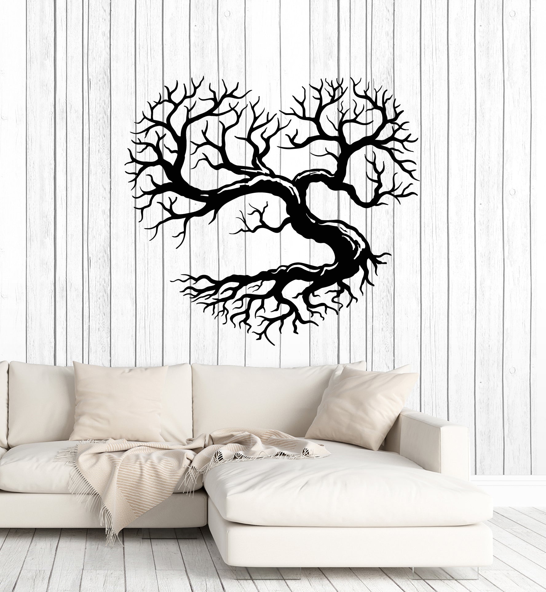 Vinyl Wall Decal Nature Family Tree Roots Heart Living Room Stickers M ...