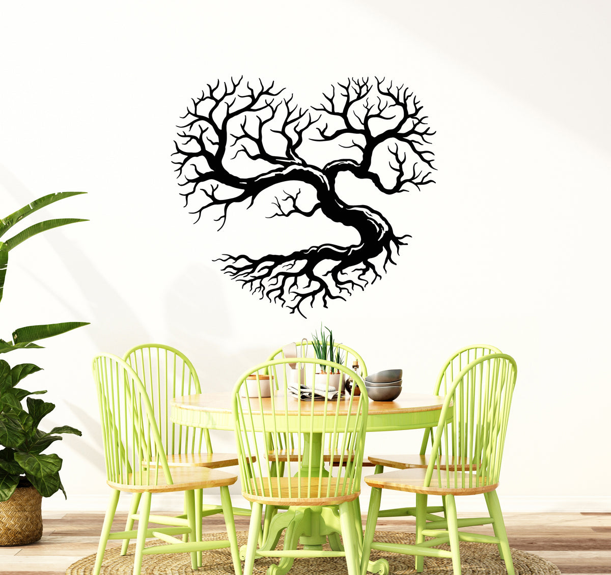 Vinyl Wall Decal Nature Family Tree Roots Heart Living Room Stickers M ...