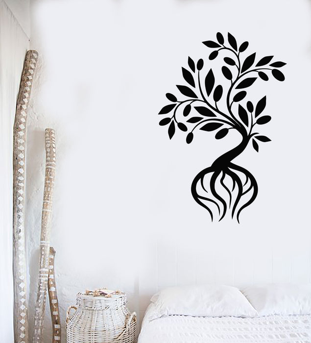 Vinyl Wall Decal Abstract Creative Art Idea Tree Roots Leaves Stickers Mural (g6847)